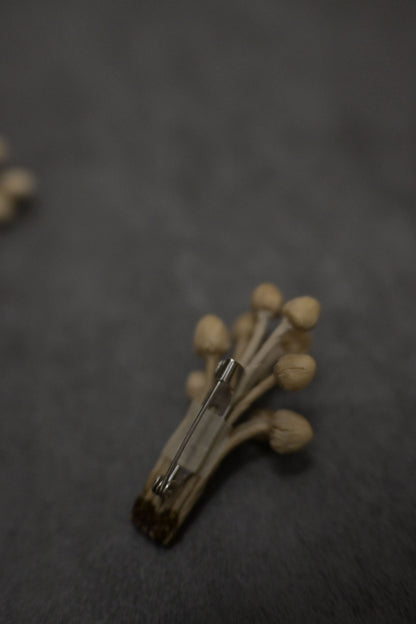 天然染｜茶染金菇心口針