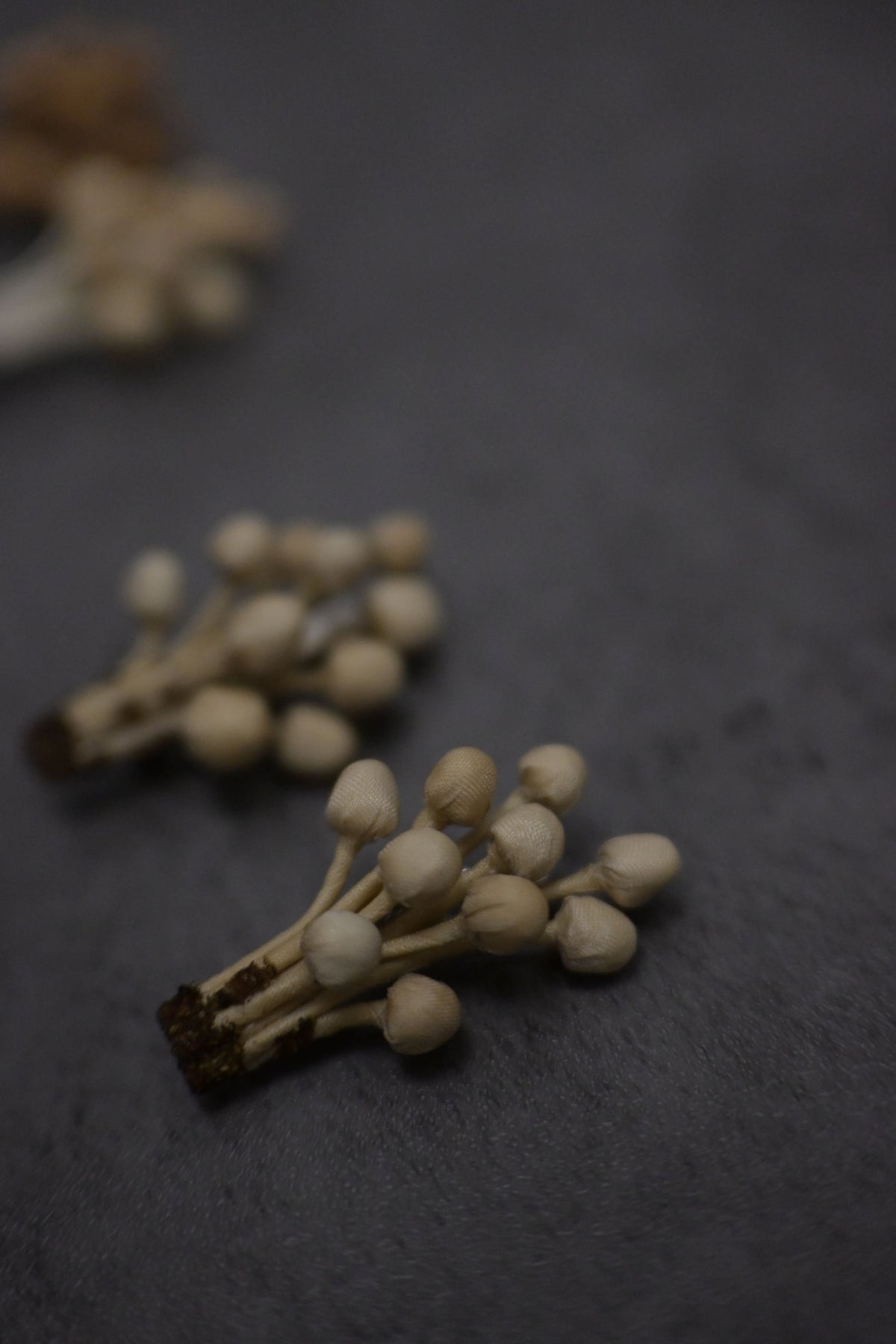 天然染｜茶染金菇心口針