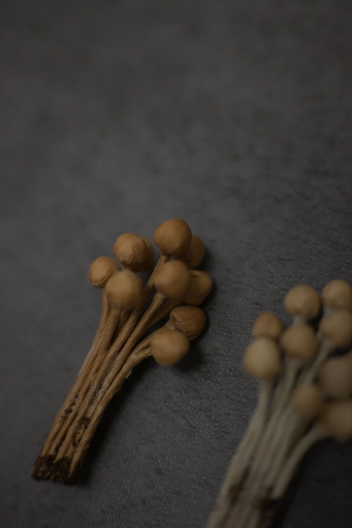 天然染｜茶染金菇心口針