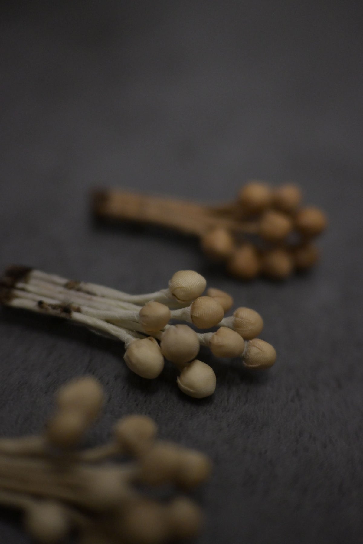 天然染｜茶染金菇心口針