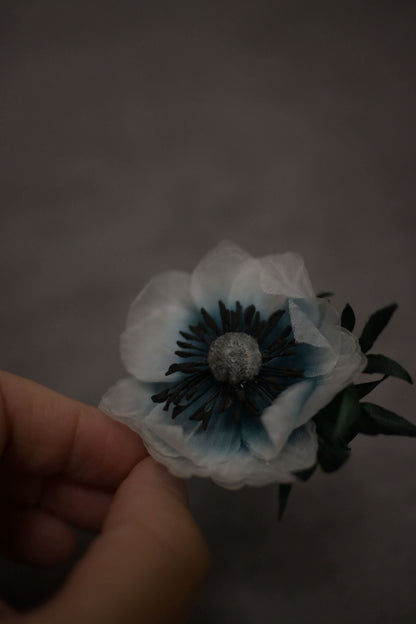 百花形染｜銀蓮花心口針