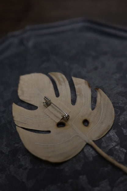 天然染｜龜背竹心口針