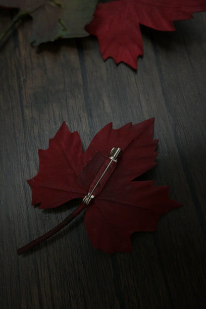 落葉｜紅葉心口針