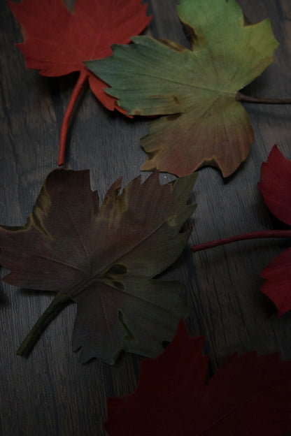 落葉｜紅葉心口針