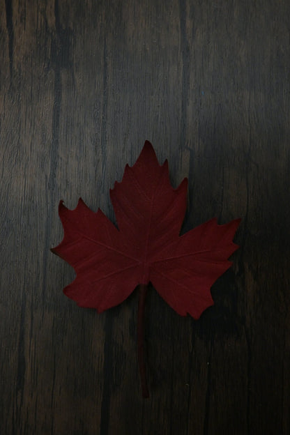 落葉｜紅葉心口針