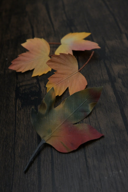 落葉｜葡萄葉心口針