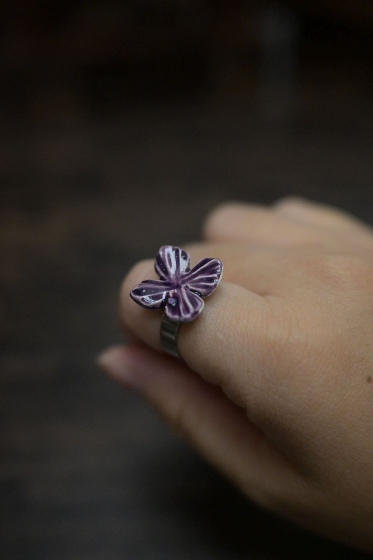 一輪花咲｜繡球花瓣戒指｜正向花瓣
