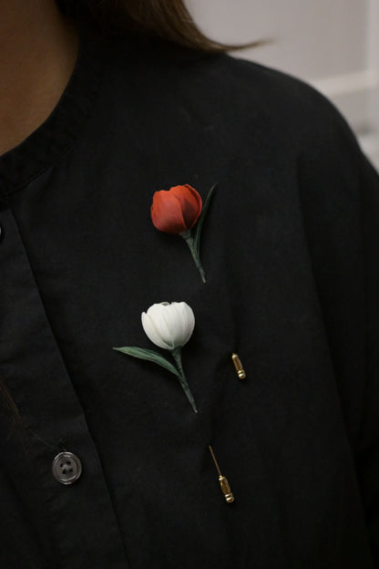 百花形染｜鬱金香心口針