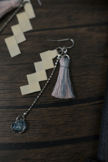 神社紙垂｜耳環 (粉紅色)