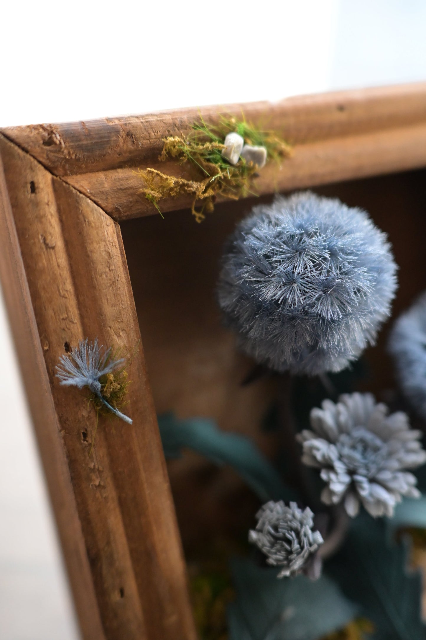 藍蒲公英｜復古木框擺設【預訂產品：製作約需兩至三星期】