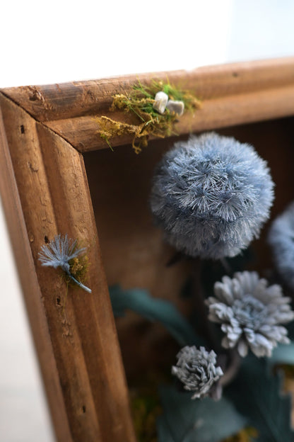 藍蒲公英｜復古木框擺設【預訂產品：製作約需兩至三星期】