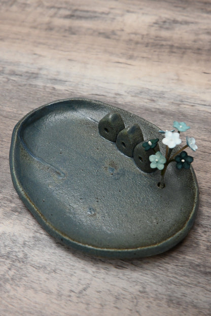 花樹與三間小屋｜置物小碟｜線香碟